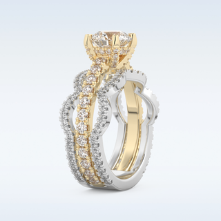 1.52 CT Triple Pave Engagement Ring Featuring Round Moissanite