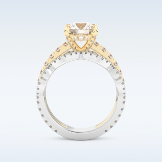 1.52 CT Triple Pave Engagement Ring Featuring Round Moissanite