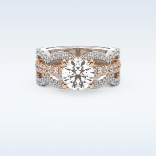 1.52 CT Triple Pave Engagement Ring Featuring Round Moissanite