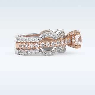 1.52 CT Triple Pave Engagement Ring Featuring Round Moissanite