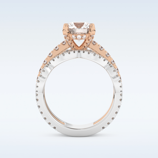 1.52 CT Triple Pave Engagement Ring Featuring Round Moissanite