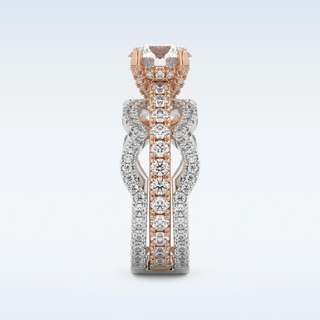 1.52 CT Triple Pave Engagement Ring Featuring Round Moissanite