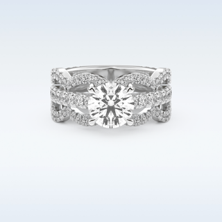 1.52 CT Triple Pave Engagement Ring Featuring Round Moissanite