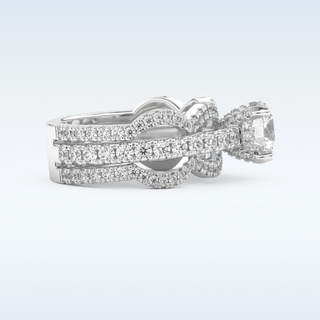 1.52 CT Triple Pave Engagement Ring Featuring Round Moissanite