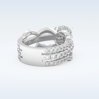 1.52 CT Triple Pave Engagement Ring Featuring Round Moissanite