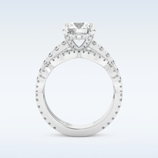 1.52 CT Triple Pave Engagement Ring Featuring Round Moissanite