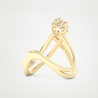 1.5 CT Pave and Curved Shank Engagement Ring Featuring Round Moissanite 9