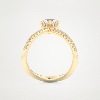 1.5 CT Pave and Curved Shank Engagement Ring Featuring Round Moissanite 11