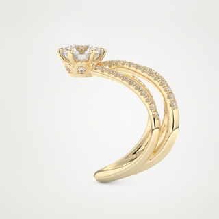 1.5 CT Pave and Curved Shank Engagement Ring Featuring Round Moissanite 12