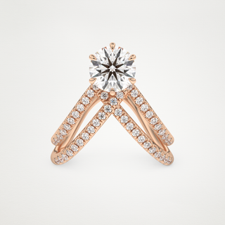 1.5 CT Pave and Curved Shank Engagement Ring Featuring Round Moissanite 13