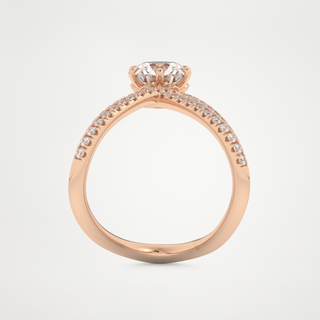 1.5 CT Pave and Curved Shank Engagement Ring Featuring Round Moissanite 17