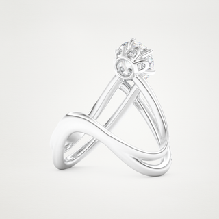 1.5 CT Pave and Curved Shank Engagement Ring Featuring Round Moissanite 3