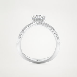 1.5 CT Pave and Curved Shank Engagement Ring Featuring Round Moissanite 5