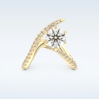1.5 CT Pave Engagement Ring Featuring Round Moissanite
