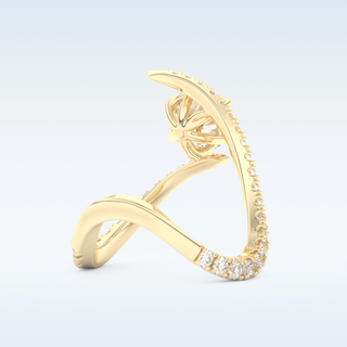 1.5 CT Pave Engagement Ring Featuring Round Moissanite