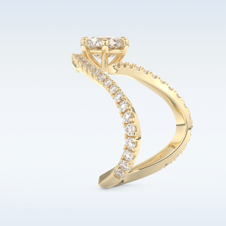 1.5 CT Pave Engagement Ring Featuring Round Moissanite