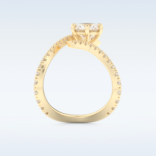 1.5 CT Pave Engagement Ring Featuring Round Moissanite