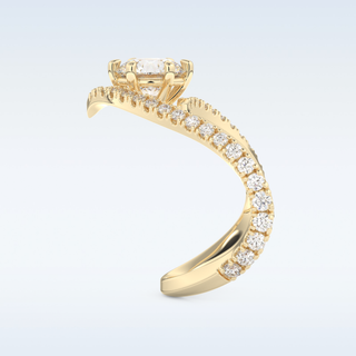 1.5 CT Pave Engagement Ring Featuring Round Moissanite