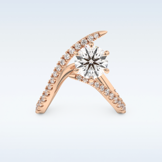 1.5 CT Pave Engagement Ring Featuring Round Moissanite
