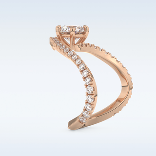 1.5 CT Pave Engagement Ring Featuring Round Moissanite