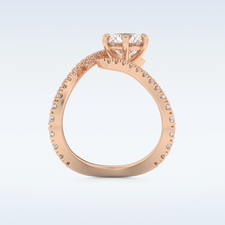 1.5 CT Pave Engagement Ring Featuring Round Moissanite