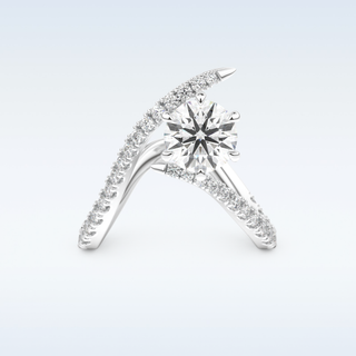 1.5 CT Pave Engagement Ring Featuring Round Moissanite