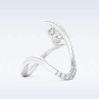 1.5 CT Pave Engagement Ring Featuring Round Moissanite