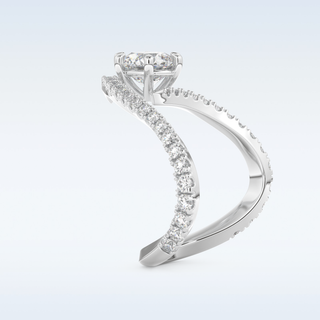 1.5 CT Pave Engagement Ring Featuring Round Moissanite