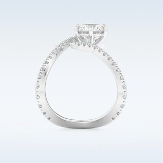 1.5 CT Pave Engagement Ring Featuring Round Moissanite