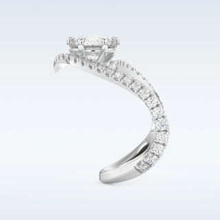 1.5 CT Pave Engagement Ring Featuring Round Moissanite