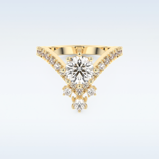 1.03 CT Cluster Engagement Ring Featuring Round Moissanite