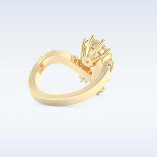 1.03 CT Cluster Engagement Ring Featuring Round Moissanite