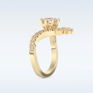 1.03 CT Cluster Engagement Ring Featuring Round Moissanite