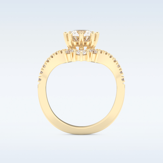 1.03 CT Cluster Engagement Ring Featuring Round Moissanite