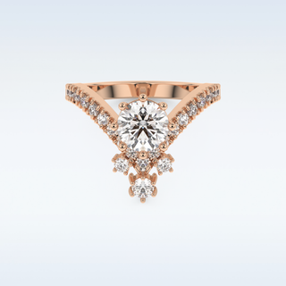 1.03 CT Cluster Engagement Ring Featuring Round Moissanite