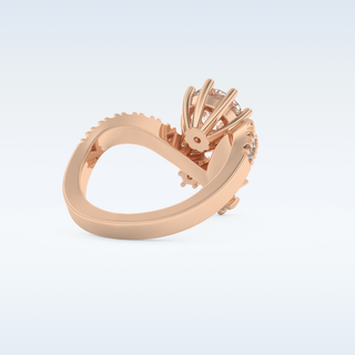 1.03 CT Cluster Engagement Ring Featuring Round Moissanite