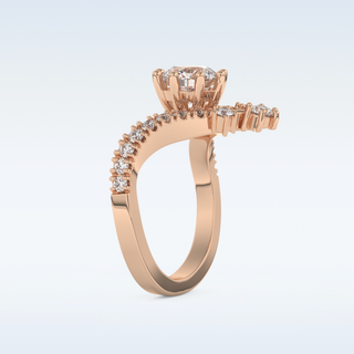 1.03 CT Cluster Engagement Ring Featuring Round Moissanite