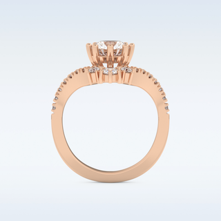 1.03 CT Cluster Engagement Ring Featuring Round Moissanite
