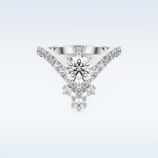 1.03 CT Cluster Engagement Ring Featuring Round Moissanite