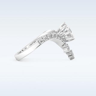 1.03 CT Cluster Engagement Ring Featuring Round Moissanite