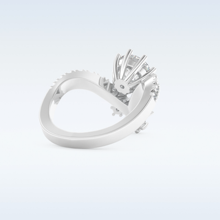 1.03 CT Cluster Engagement Ring Featuring Round Moissanite
