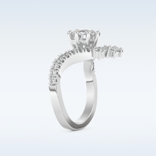 1.03 CT Cluster Engagement Ring Featuring Round Moissanite