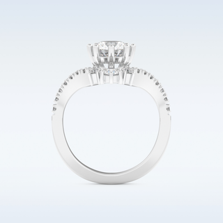 1.03 CT Cluster Engagement Ring Featuring Round Moissanite