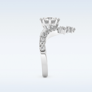 1.03 CT Cluster Engagement Ring Featuring Round Moissanite