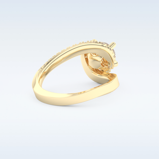 1.03 CT Swirl and Pave Engagement Ring Featuring Round Moissanite