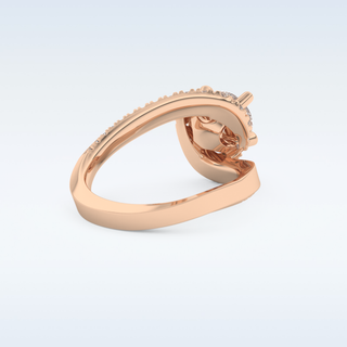 1.03 CT Swirl and Pave Engagement Ring Featuring Round Moissanite