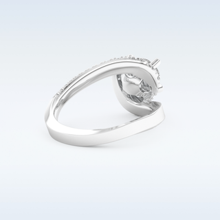 1.03 CT Swirl and Pave Engagement Ring Featuring Round Moissanite