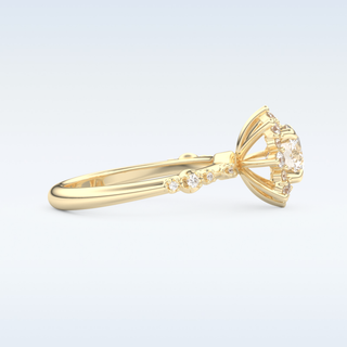 1.03 CT Cluster Engagement Ring Featuring Round Moissanite