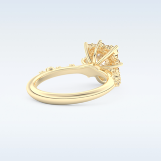1.03 CT Cluster Engagement Ring Featuring Round Moissanite