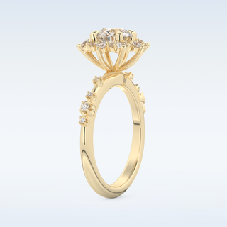 1.03 CT Cluster Engagement Ring Featuring Round Moissanite